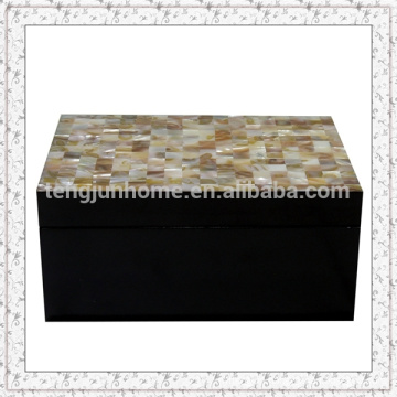 Triangle mussel Shell Storage Box with Black Paint Large size
